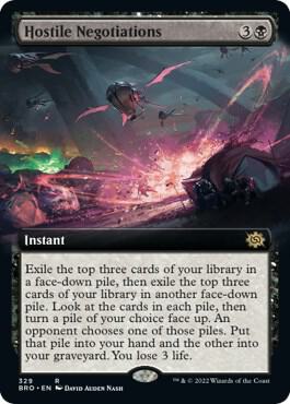 Hostile Negotiations (Extended Art) 329 card from The Brothers' War