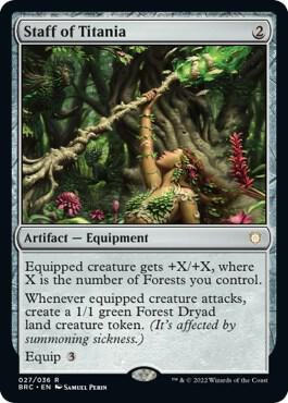 Staff of Titania 27 card from Commander: The Brothers' War