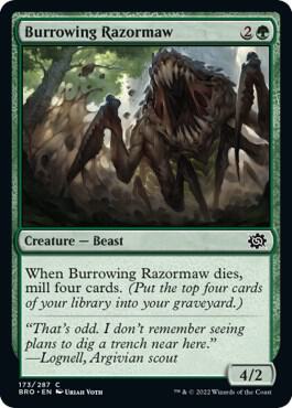 Burrowing Razormaw 173 card from The Brothers' War