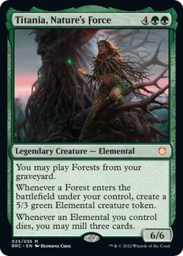 Titania, Nature's Force 25 card from Commander: The Brothers' War