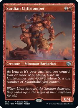 Sardian Cliffstomper 383 card from Promo Pack: The Brothers' War