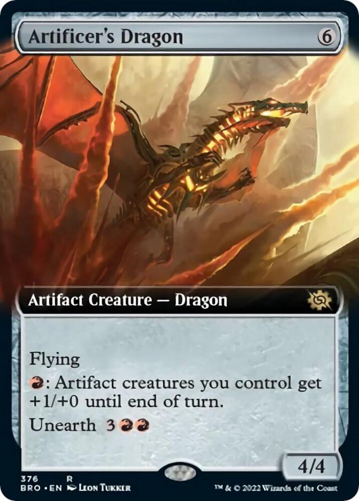 Artificer's Dragon (Extended Art) 376 card from The Brothers' War