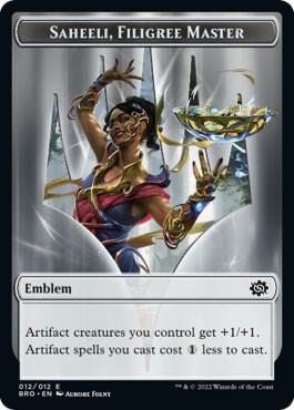 Emblem - Saheeli, Filigree Master 12 card from The Brothers' War