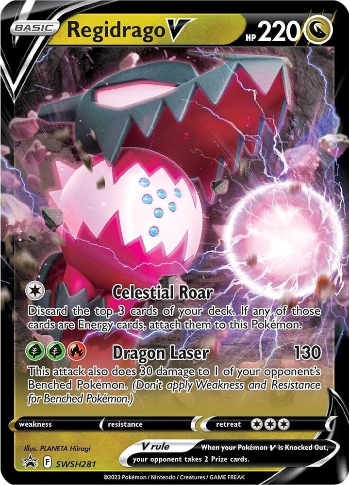 Regidrago V SWSH281 card from SWSH: Sword & Shield Promo Cards