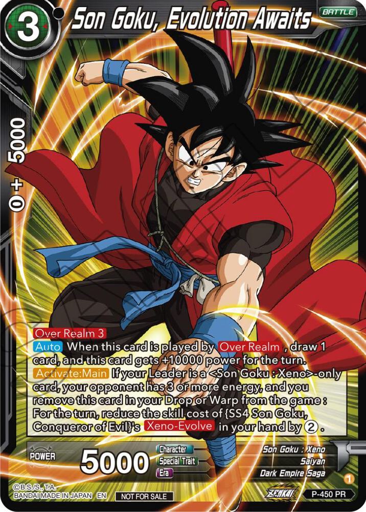 Son Goku, Evolution Awaits P-450 card from Tournament Promotion Cards