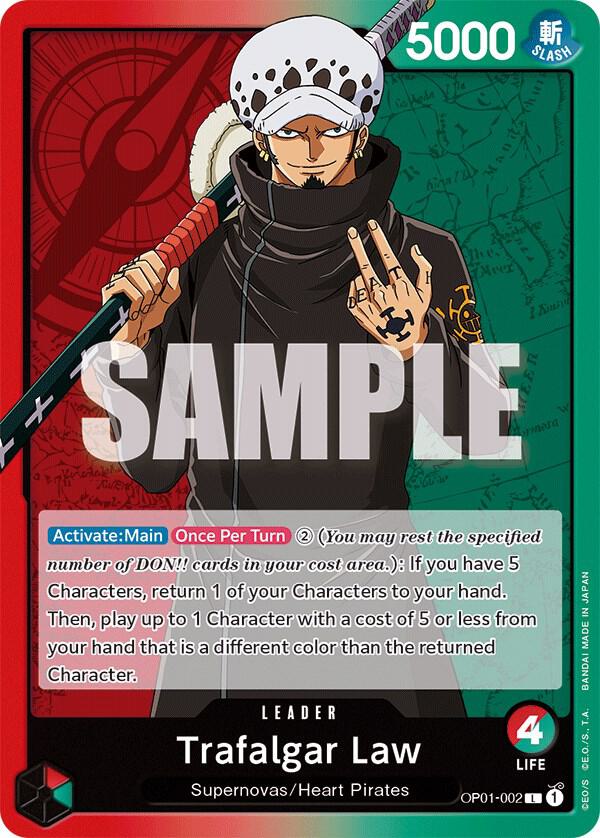 Trafalgar Law OP01-002 card from Romance Dawn