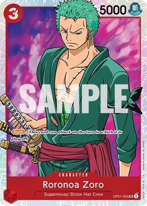 Roronoa Zoro OP01-025 card from Romance Dawn