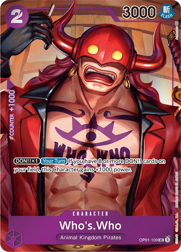 Who's.Who (Box Topper) OP01-109 card from Romance Dawn