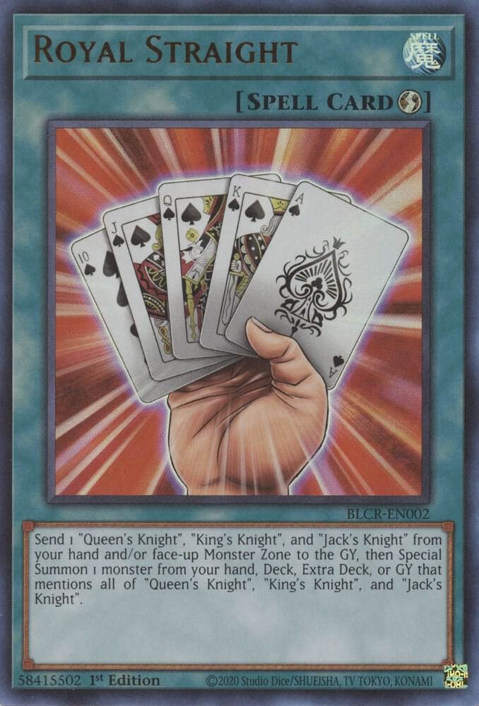 Royal Straight BLCR-EN002 card from Battles of Legend: Crystal Revenge
