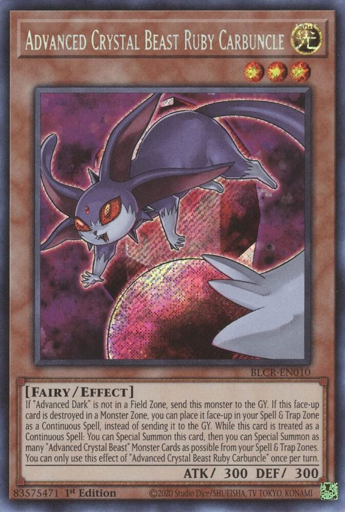 Advanced Crystal Beast Ruby Carbuncle BLCR-EN010 card from Battles of Legend: Crystal Revenge