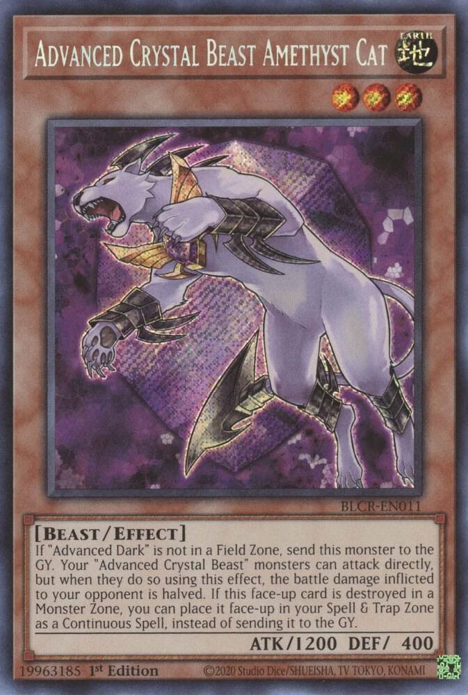 Advanced Crystal Beast Amethyst Cat BLCR-EN011 card from Battles of Legend: Crystal Revenge