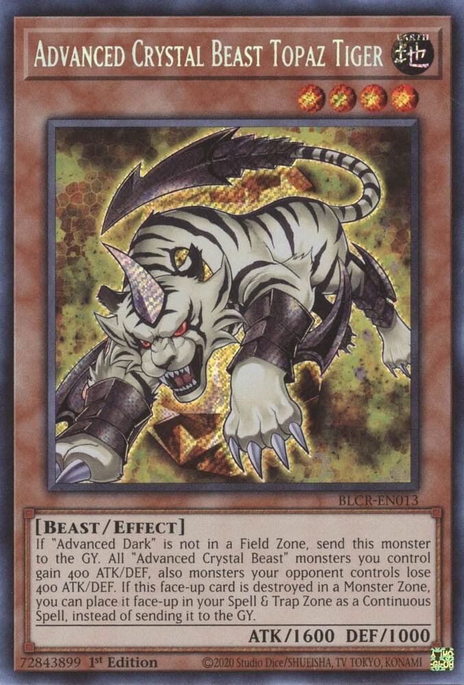 Advanced Crystal Beast Topaz Tiger BLCR-EN013 card from Battles of Legend: Crystal Revenge