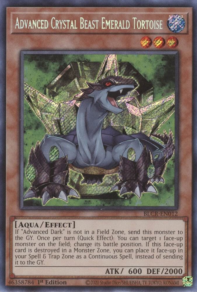 Advanced Crystal Beast Emerald Tortoise BLCR-EN012 card from Battles of Legend: Crystal Revenge