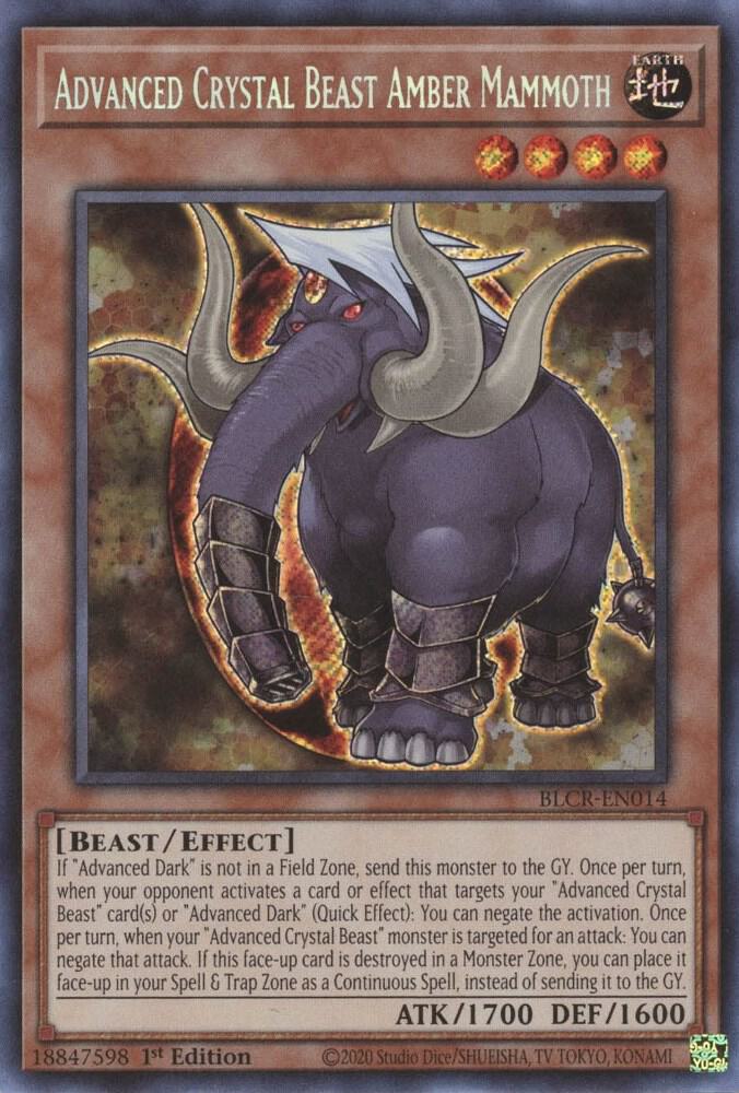 Advanced Crystal Beast Amber Mammoth BLCR-EN014 card from Battles of Legend: Crystal Revenge