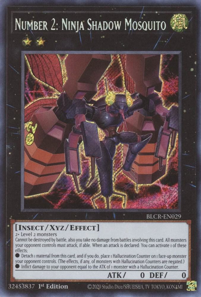 Number 2: Ninja Shadow Mosquito BLCR-EN029 card from Battles of Legend: Crystal Revenge