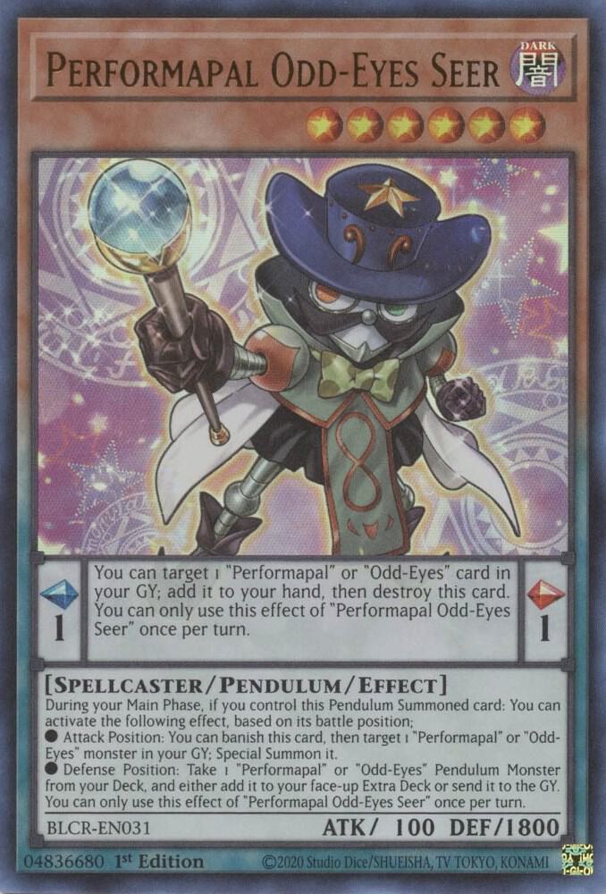 Performapal Odd-Eyes Seer BLCR-EN031 card from Battles of Legend: Crystal Revenge