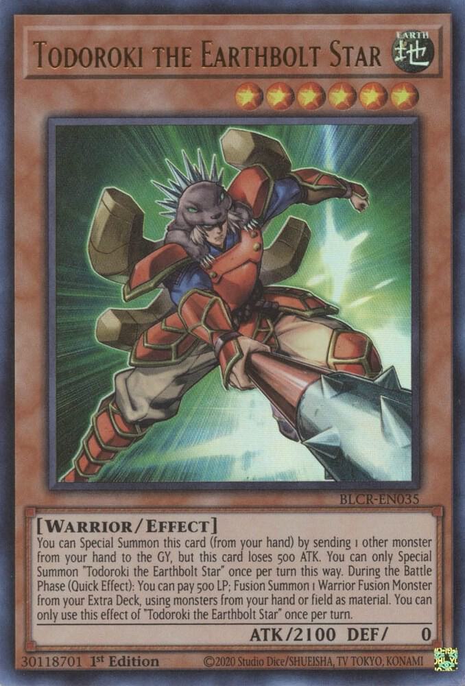 Todoroki the Earthbolt Star BLCR-EN035 card from Battles of Legend: Crystal Revenge