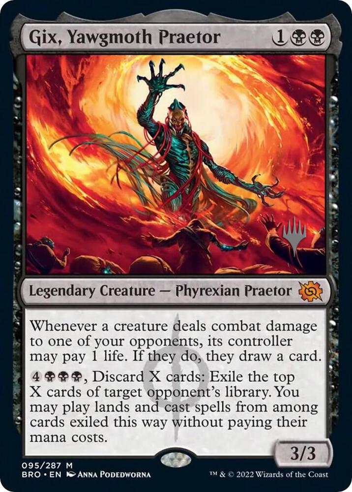 Gix, Yawgmoth Praetor 95 card from Promo Pack: The Brothers' War