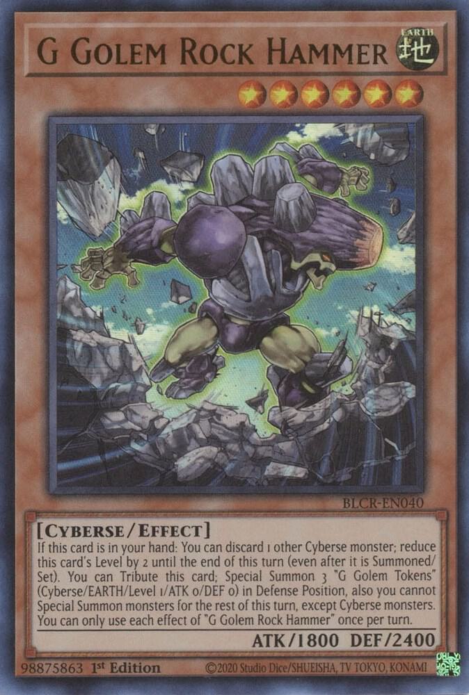 G Golem Rock Hammer BLCR-EN040 card from Battles of Legend: Crystal Revenge