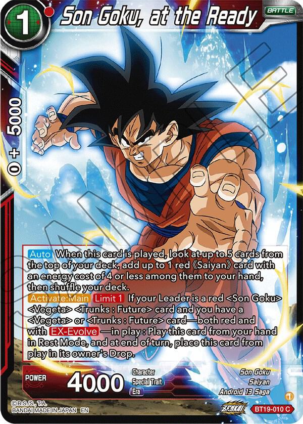 Son Goku, at the Ready BT19-010 card from Fighter's Ambition