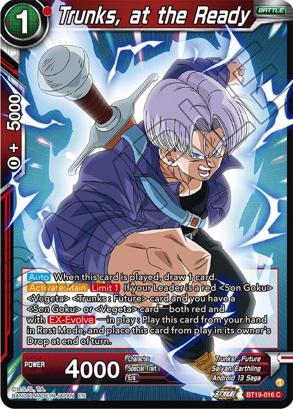 Trunks, at the Ready BT19-016 card from Fighter's Ambition