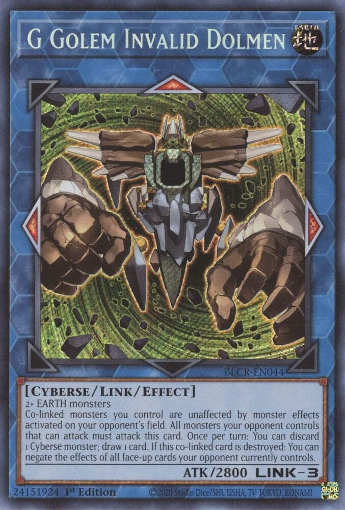 G Golem Invalid Dolmen BLCR-EN044 card from Battles of Legend: Crystal Revenge