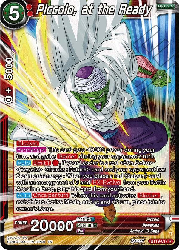Piccolo, at the Ready BT19-017 card from Fighter's Ambition