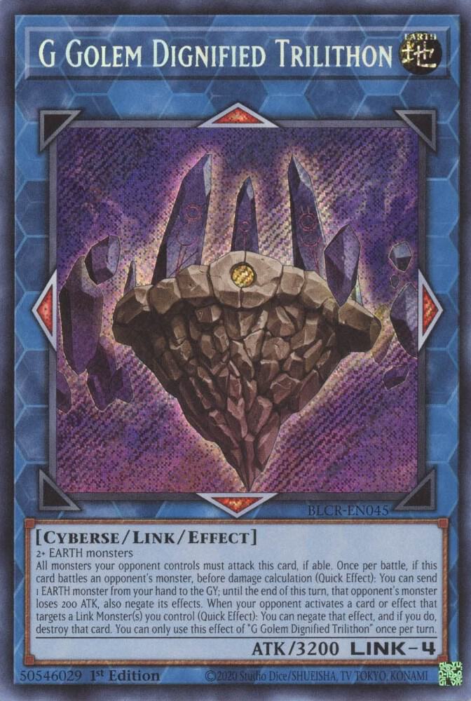 G Golem Dignified Trilithon BLCR-EN045 card from Battles of Legend: Crystal Revenge