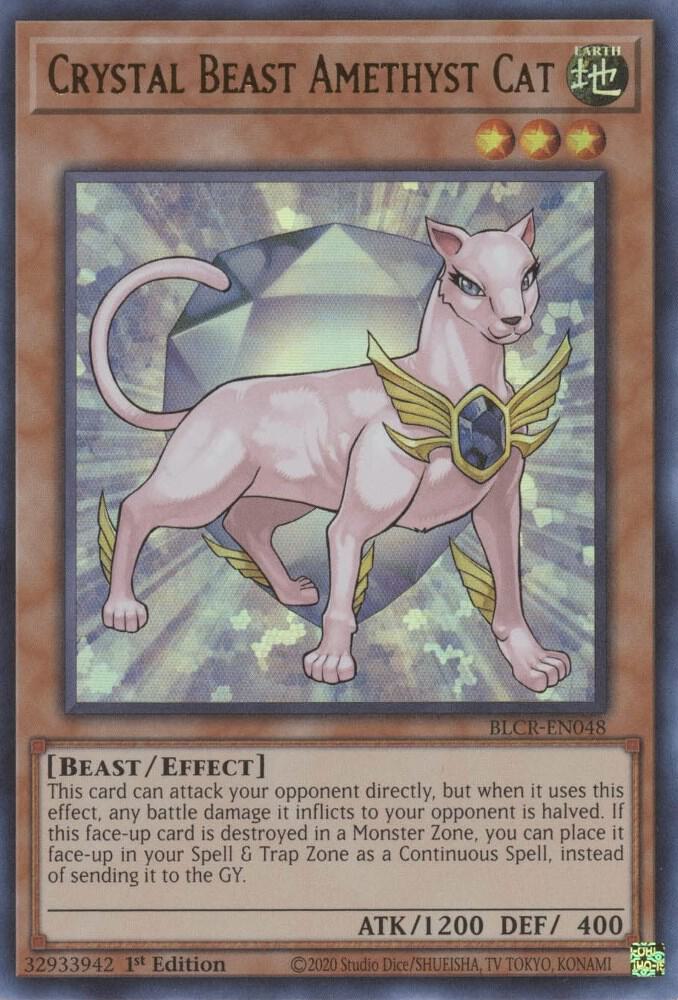 Crystal Beast Amethyst Cat BLCR-EN048 card from Battles of Legend: Crystal Revenge