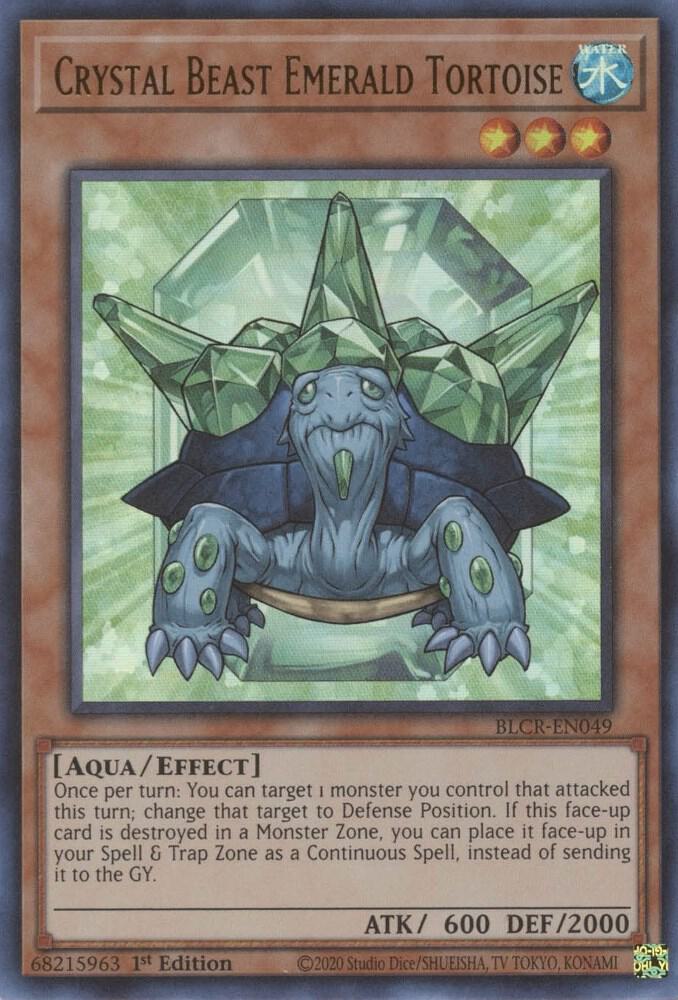 Crystal Beast Emerald Tortoise BLCR-EN049 card from Battles of Legend: Crystal Revenge