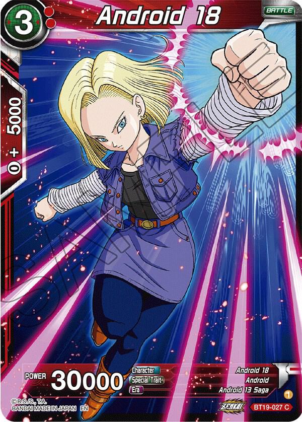Android 18 BT19-027 card from Fighter's Ambition