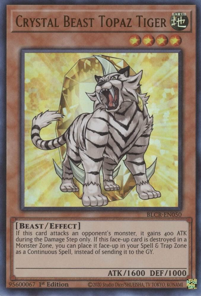 Crystal Beast Topaz Tiger BLCR-EN050 card from Battles of Legend: Crystal Revenge