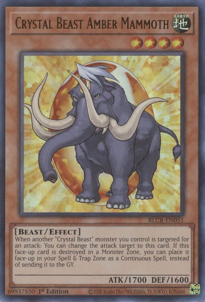 Crystal Beast Amber Mammoth BLCR-EN051 card from Battles of Legend: Crystal Revenge