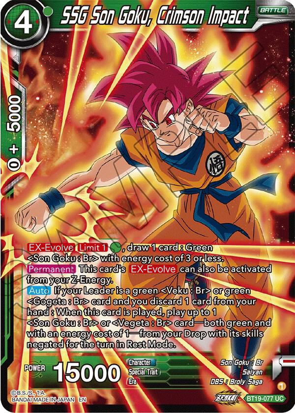SSG Son Goku, Crimson Impact BT19-077 card from Fighter's Ambition