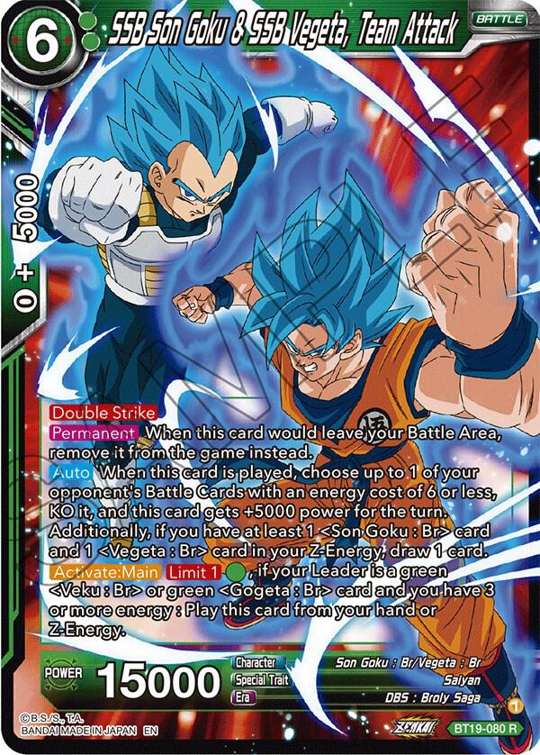 SSB Son Goku & SSB Vegeta, Team Attack BT19-080 card from Fighter's Ambition