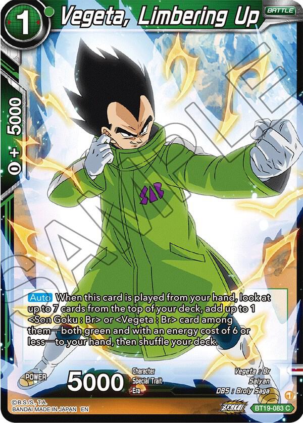 Vegeta, Limbering Up BT19-083 card from Fighter's Ambition