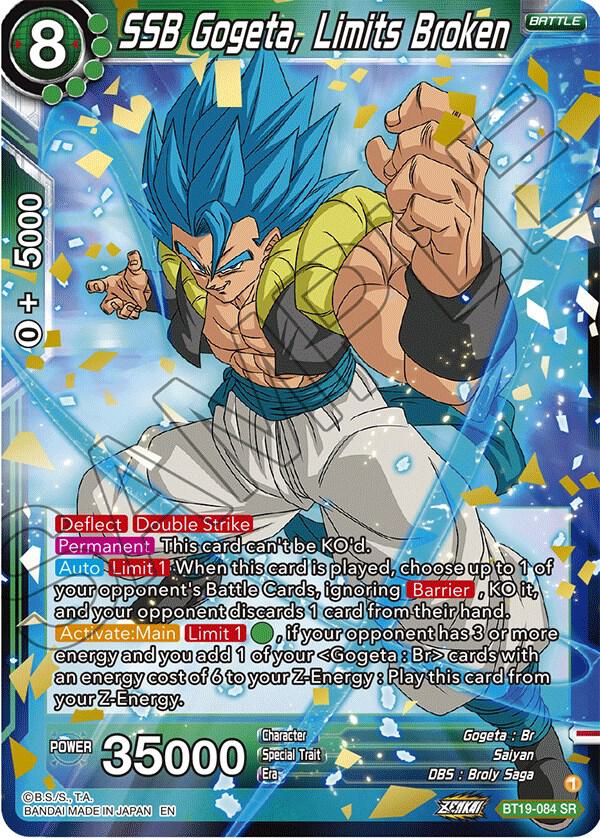 SSB Gogeta, Limits Broken BT19-084 card from Fighter's Ambition
