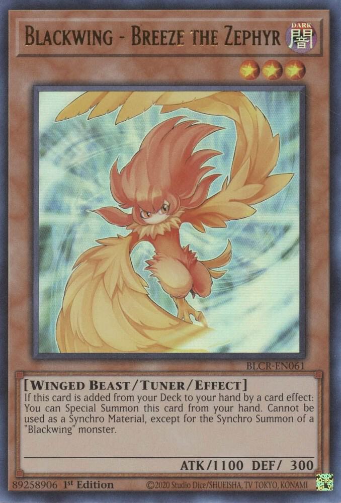 Blackwing - Breeze the Zephyr BLCR-EN061 card from Battles of Legend: Crystal Revenge