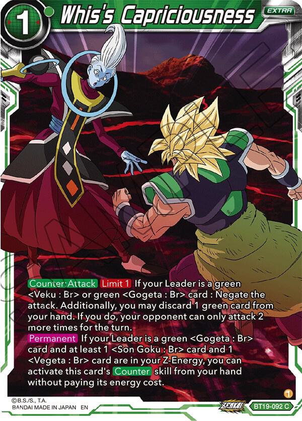 Whis's Capriciousness BT19-092 card from Fighter's Ambition