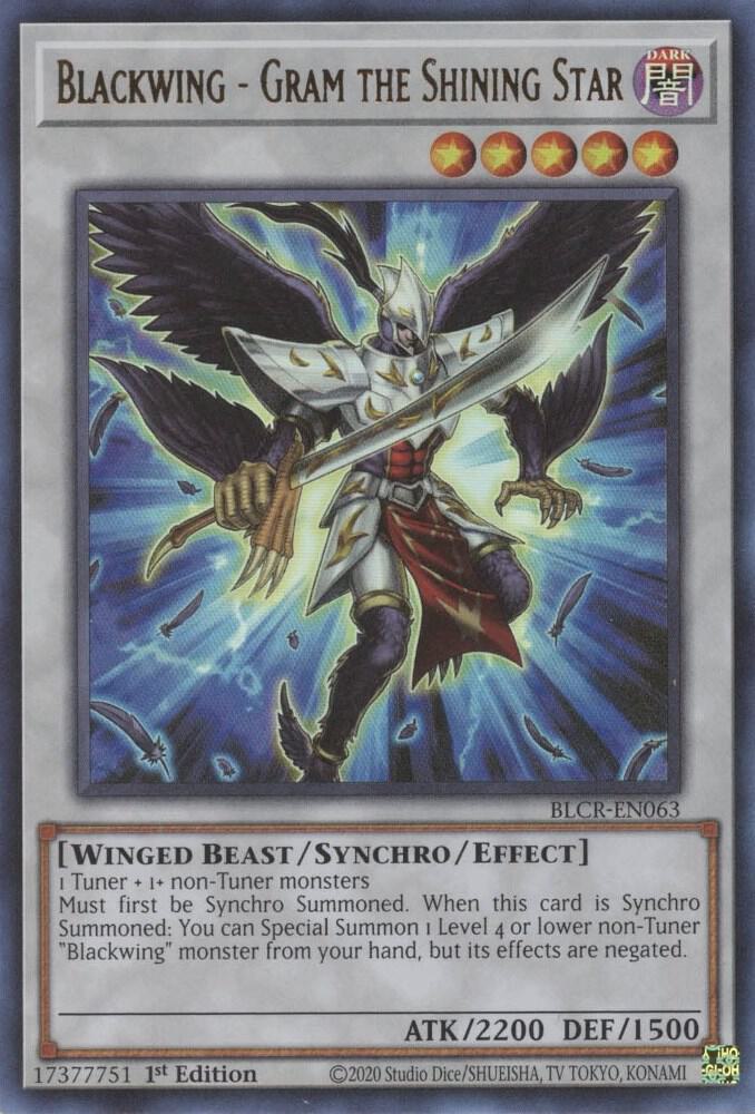 Blackwing - Gram the Shining Star BLCR-EN063 card from Battles of Legend: Crystal Revenge