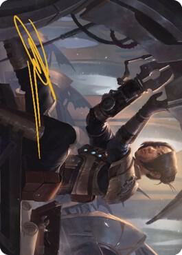 Thopter Mechanic Art Card (Gold-Stamped Signature) 13 card from Art Series: The Brothers' War