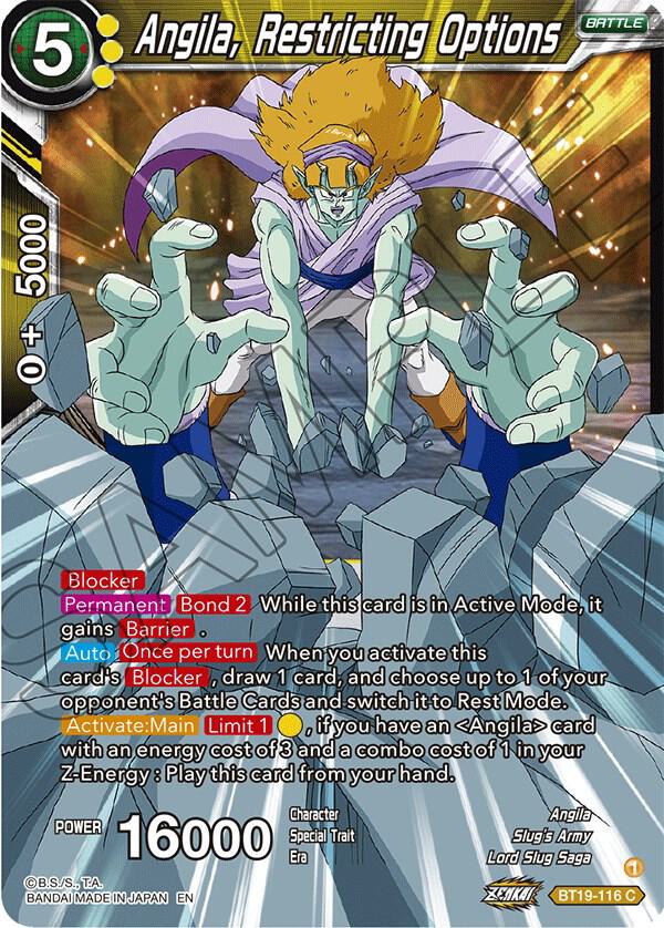 Angila, Restricting Options BT19-116 card from Fighter's Ambition