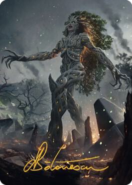 Titania, Gaea Incarnate Art Card (Gold-Stamped Signature) 27 card from Art Series: The Brothers' War