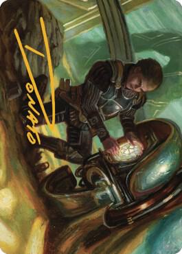 Urza, Powerstone Prodigy Art Card (Gold-Stamped Signature) 35 card from Art Series: The Brothers' War