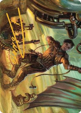 Mishra, Excavation Prodigy Art Card (Gold-Stamped Signature) 36 card from Art Series: The Brothers' War