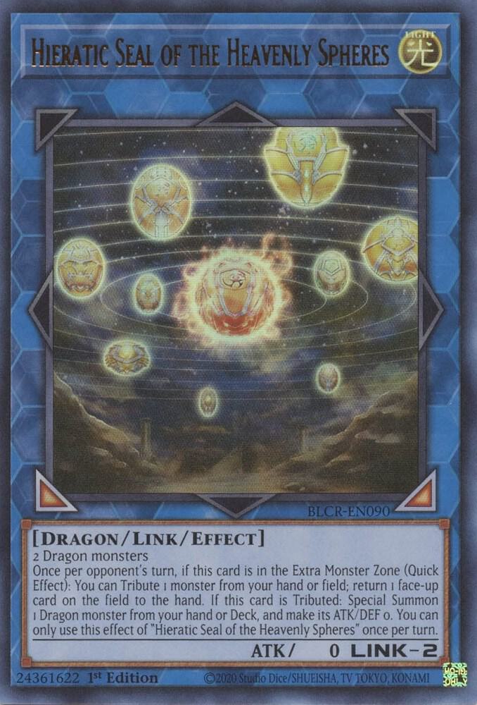 Hieratic Seal of the Heavenly Spheres BLCR-EN090 card from Battles of Legend: Crystal Revenge