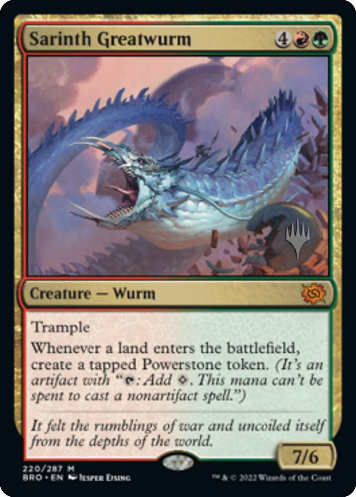 Sarinth Greatwurm 220 card from Promo Pack: The Brothers' War
