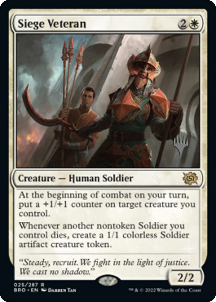 Siege Veteran 25 card from Promo Pack: The Brothers' War