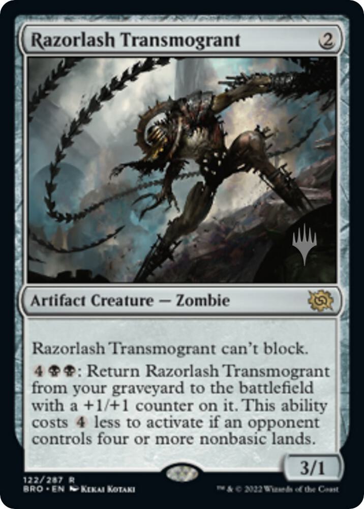 Razorlash Transmogrant 122 card from Promo Pack: The Brothers' War