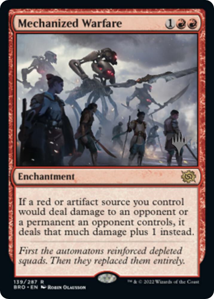 Mechanized Warfare 139 card from Promo Pack: The Brothers' War